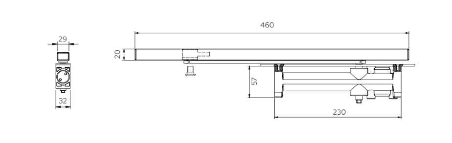 Technical Drawings  - Concealed Door Closer DC 3004A