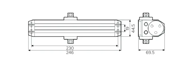 Technical drawings - Surface Mounted Door Closer DC 3016BC