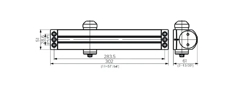 Technical Drawings - Surface Mounted Door Closer DC 5016BC