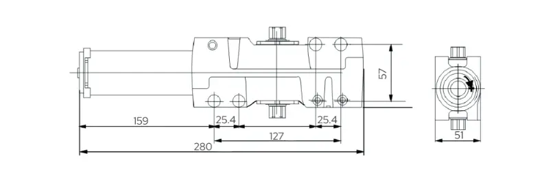 Technical Drawings - Surface Mounted Door Closer DC 6000BC