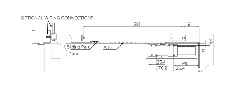 Technical Drawings - Surface Mounted Door Closer DC 6000ELBC