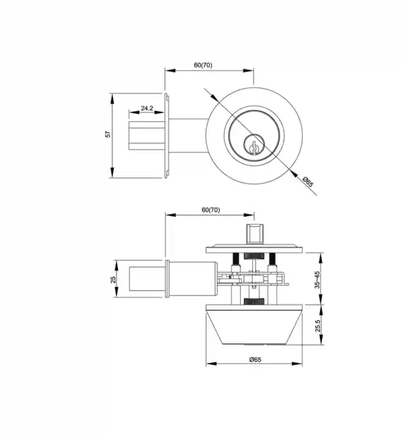 Technical Drawings Deadbolt D101