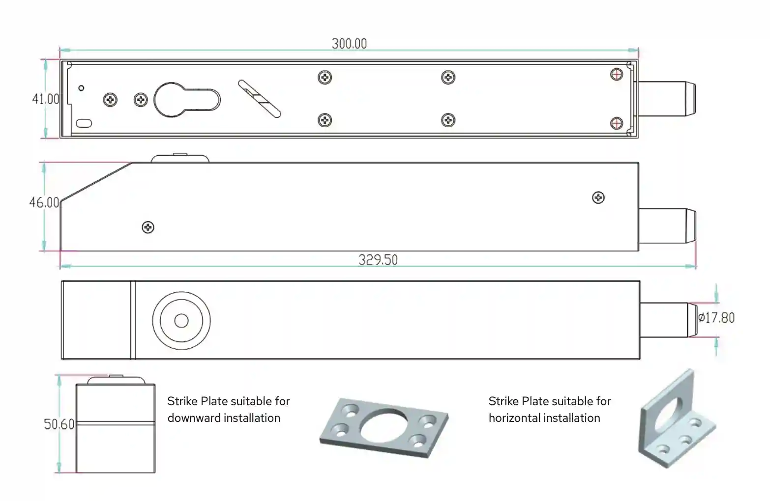 Technical Drawings -Electric Bolt Lock
A2B-FL-SCW